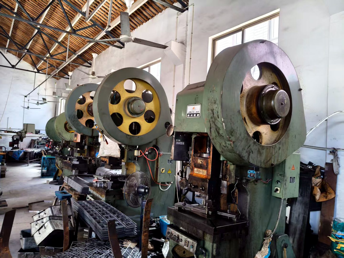 Stamping equipment in a partner production environment.