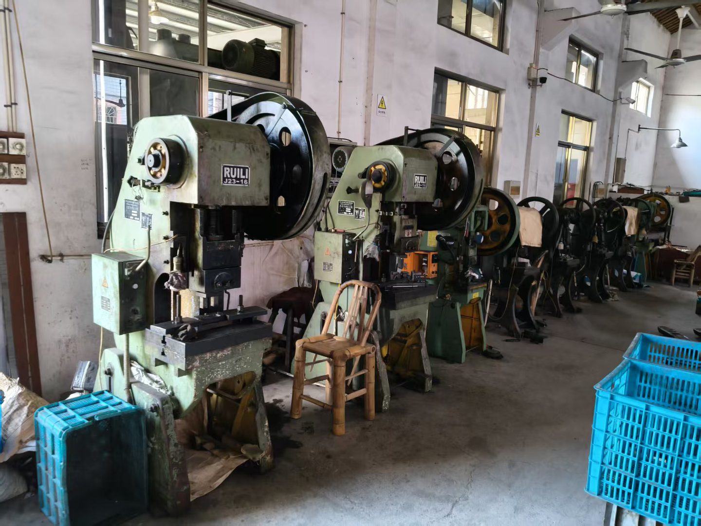 Stamping equipment used for selected custom metal components.